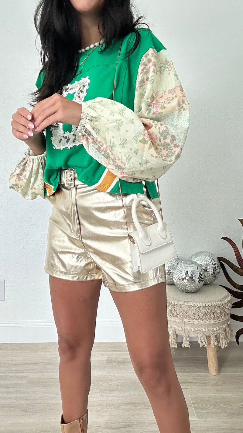 Haley Metallic Gold Shorts