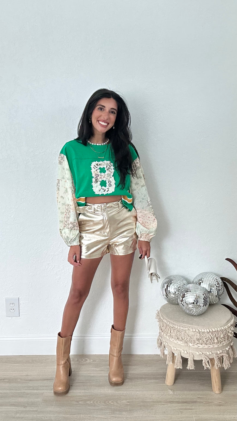 Haley Metallic Gold Shorts